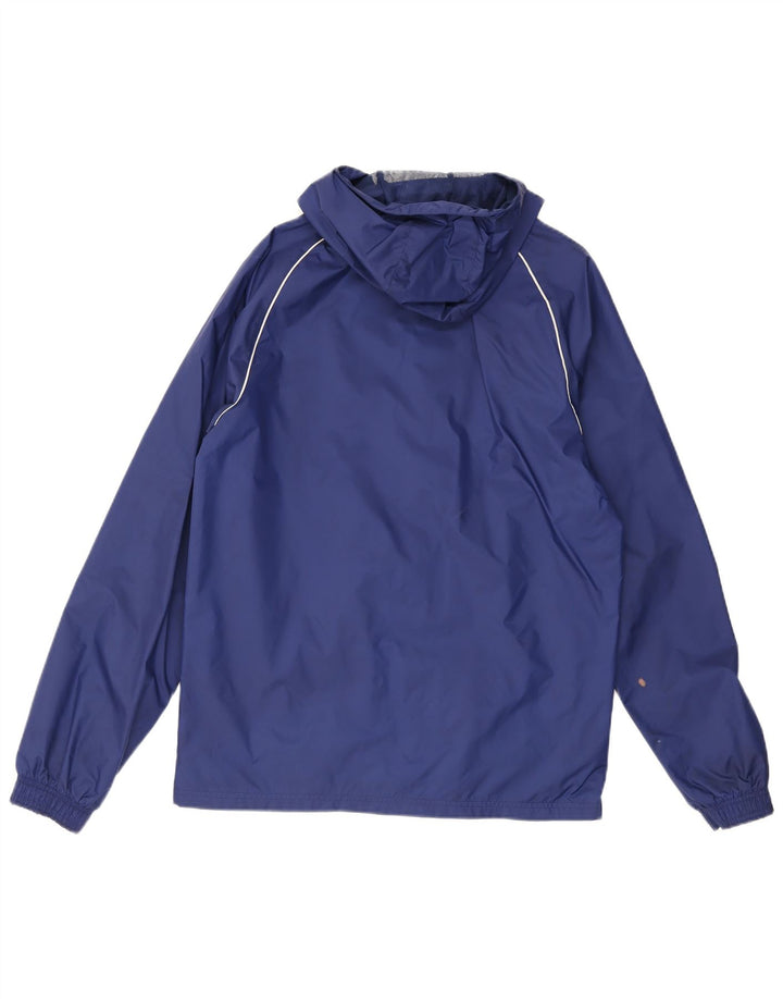 Adidas Mens Graphic Hooded Rain Jacket UK 36 Small Blue Nylon