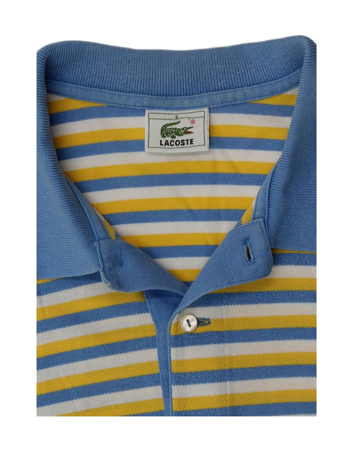 Lacoste Mens Polo Shirt Size 6 XL Multicoloured Striped Cotton
