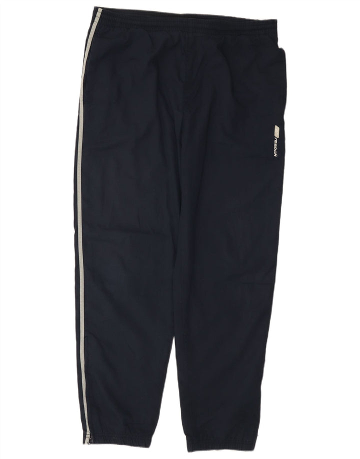 Reebok Mens Tracksuit Trousers Small Navy Blue Polyester