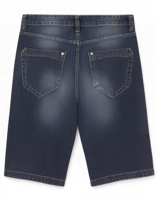 Zara Mens Denim Shorts EU 42 Large W32 Navy Blue