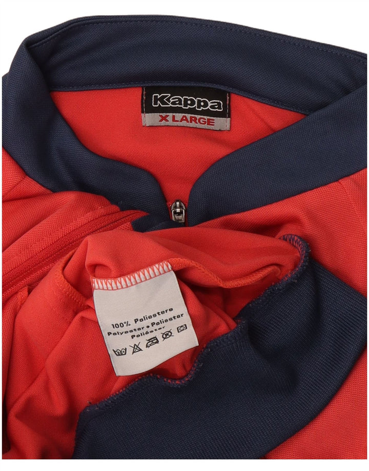 Kappa Boys Tracksuit Top Jacket 13-14 Years XL Red Colourblock Polyester