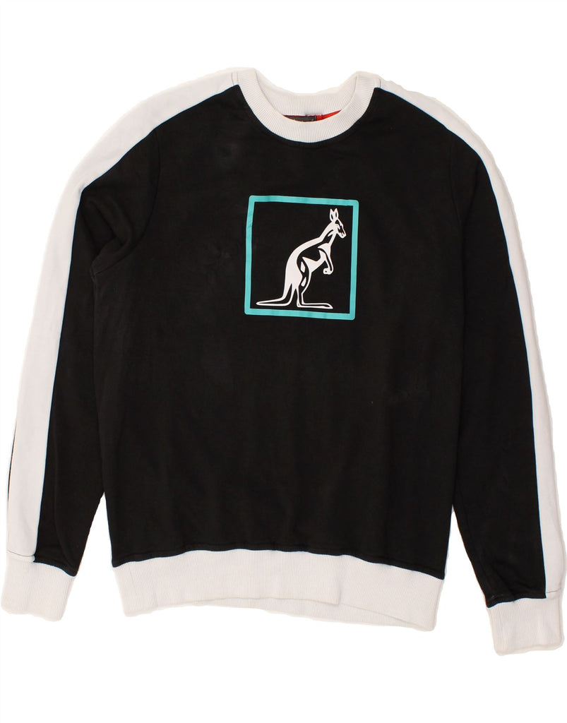 AUSTRALIAN L'ALPINA Mens Graphic Sweatshirt Jumper Medium Black | Vintage AUSTRALIAN L'ALPINA | Thrift | Second-Hand AUSTRALIAN L'ALPINA | Used Clothing | Messina Hembry 