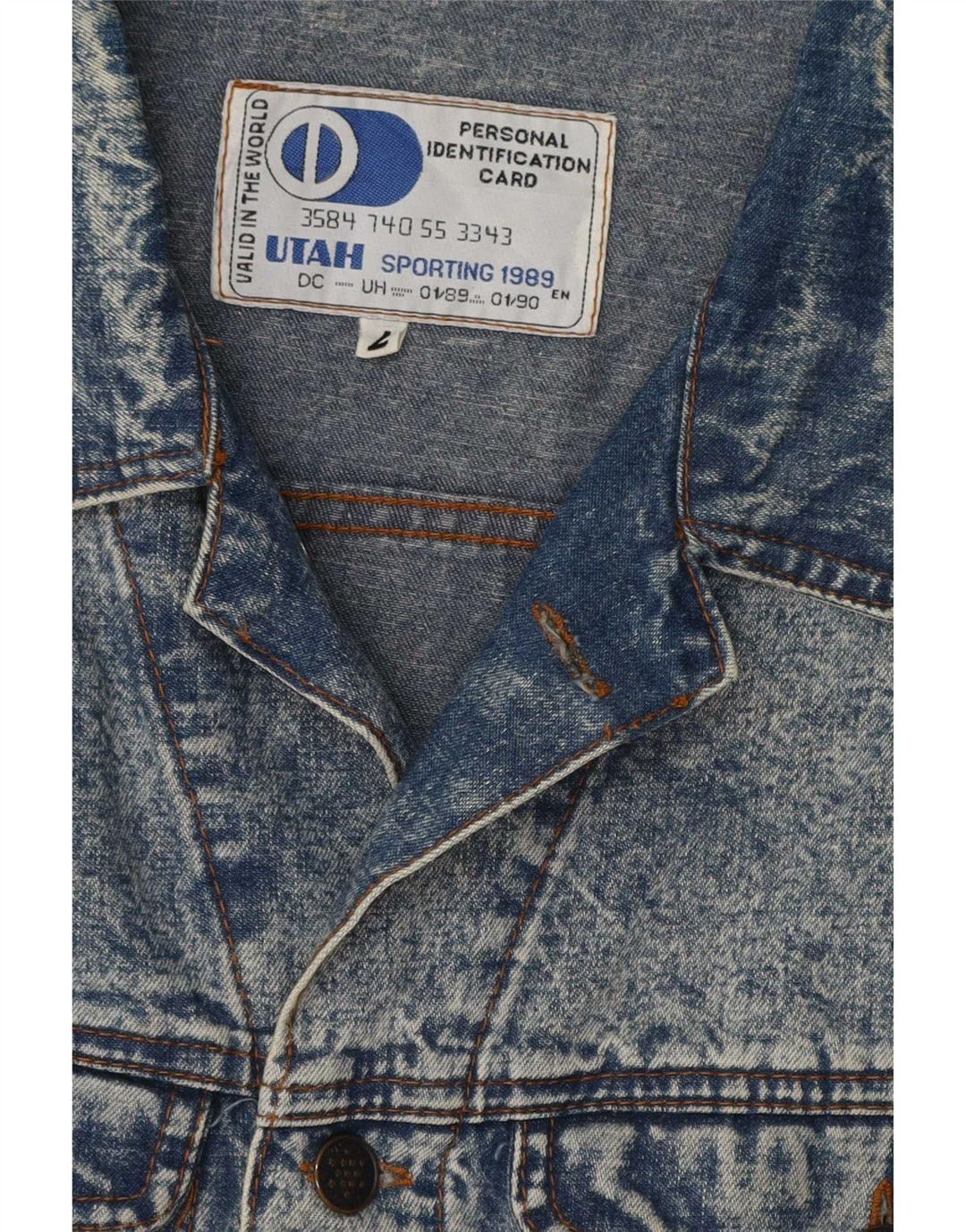 Vintage Mens Denim Jacket UK 38 Medium Blue