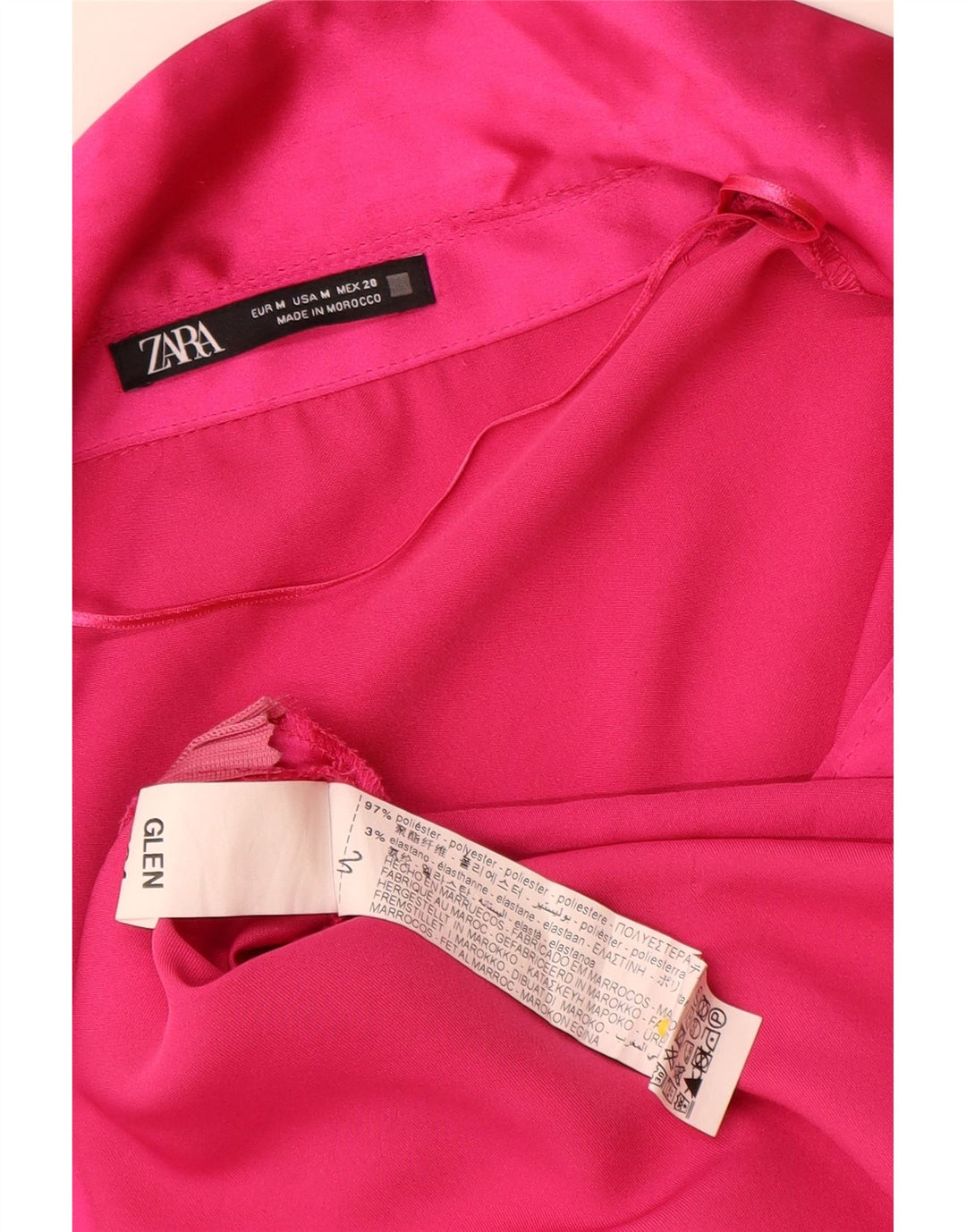 Zara Womens Long Sleeve A-Line Dress UK 14 Medium Pink Polyester