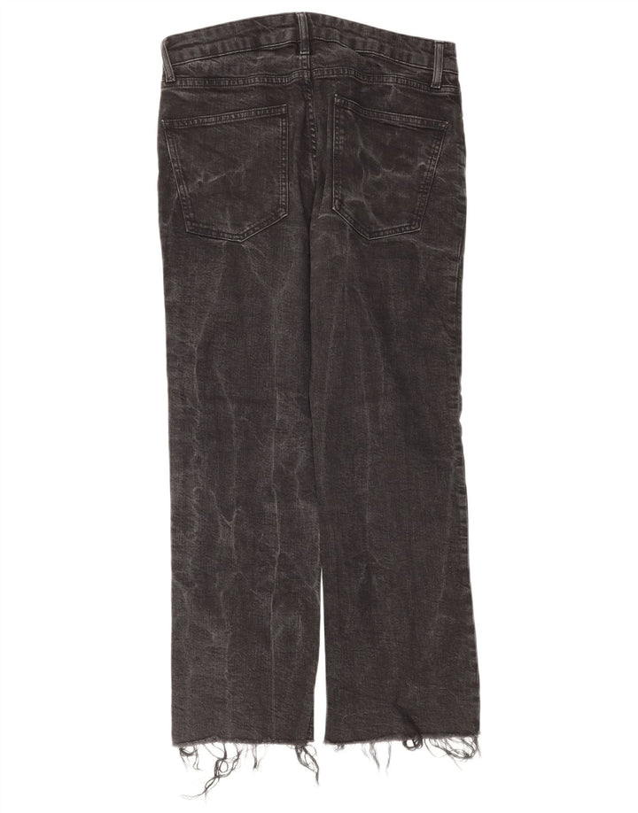 Zara Womens Cropped Jeans EU 42 Large W32 L25 Black Cotton