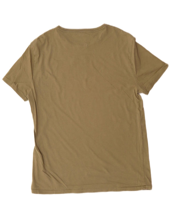 Polo Ralph Lauren Mens Custom Slim Fit T-Shirt Top Large Khaki Cotton