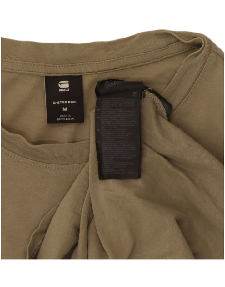 G-Star Mens T-Shirt Top Medium Khaki Cotton