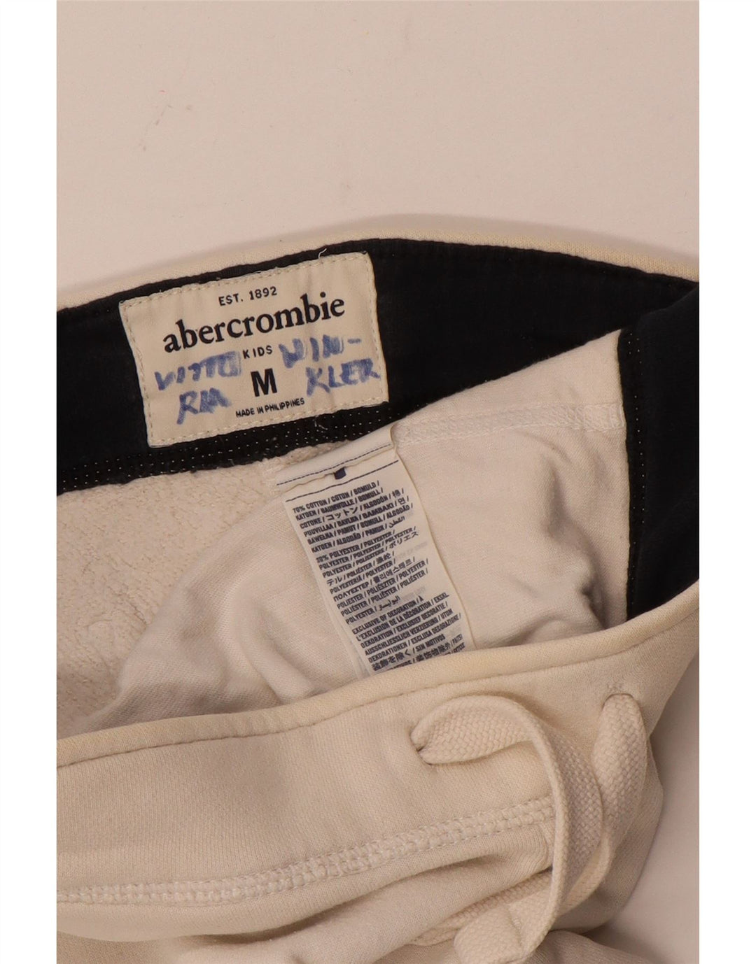 Abercrombie & Fitch Boys Tracksuit Trousers 13-14 Years Medium White
