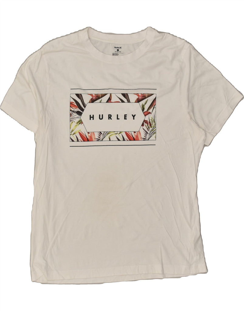 HURLEY Womens Graphic T-Shirt Top UK 16 Large White Cotton | Vintage Hurley | Thrift | Second-Hand Hurley | Used Clothing | Messina Hembry 