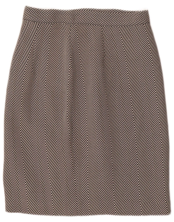 Vintage Womens High Waist Pencil Skirt IT 44 Medium W26 White Chevron