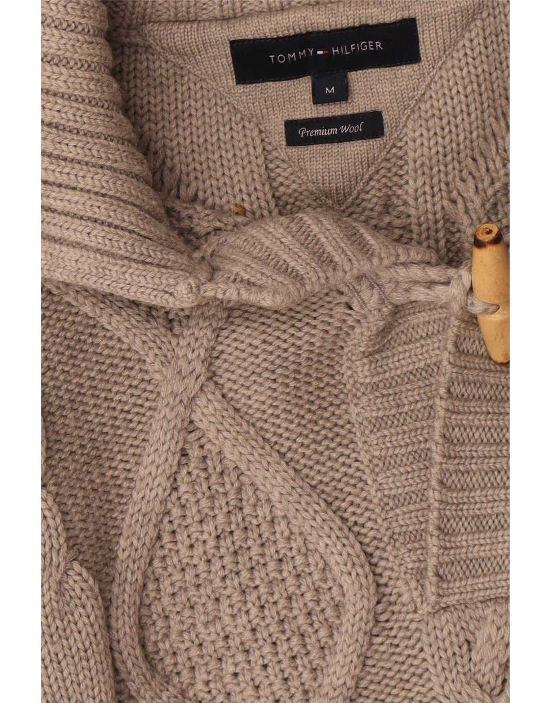 Tommy Hilfiger Mens Polo Neck Jumper Sweater Medium Grey Wool