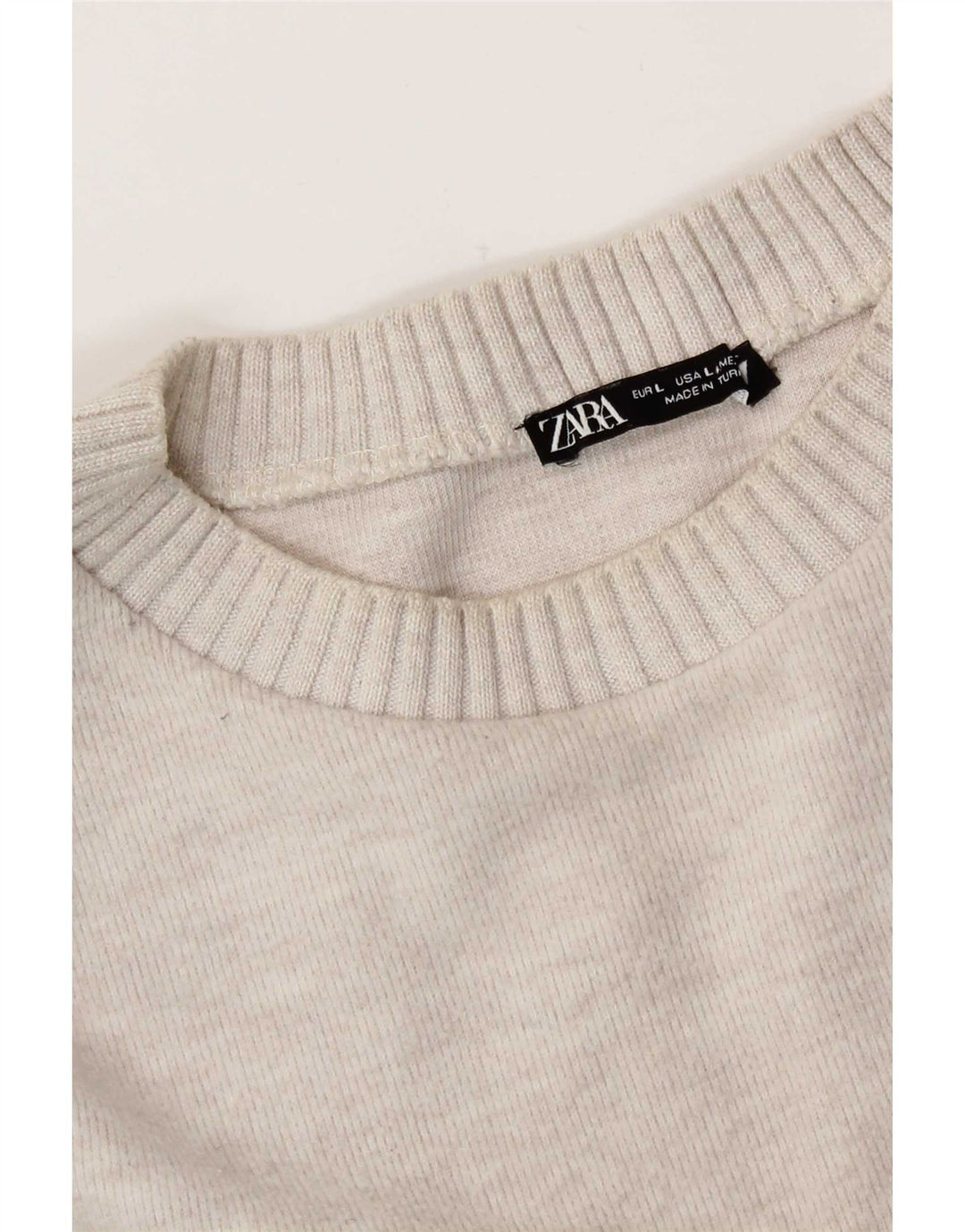 Zara Womens Oversized Top Long Sleeve UK 16 Large Off White