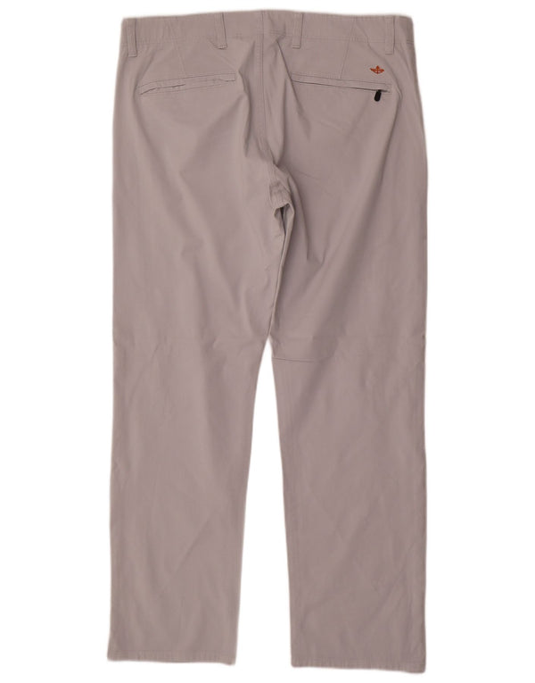 Dockers Mens Straight Chino Trousers W36 L31 Grey Cotton