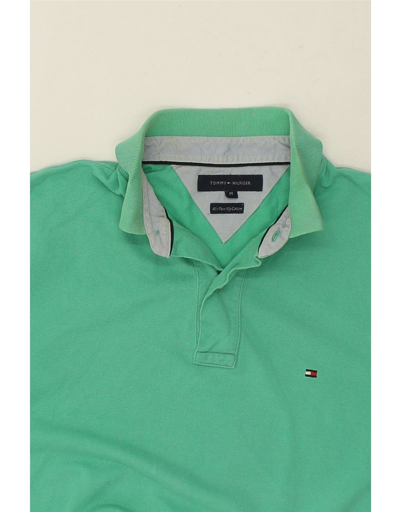 TOMMY HILFIGER Mens Polo Shirt Medium Green Cotton Vintage Tommy Hilfiger and Second-Hand Tommy Hilfiger from Messina Hembry 