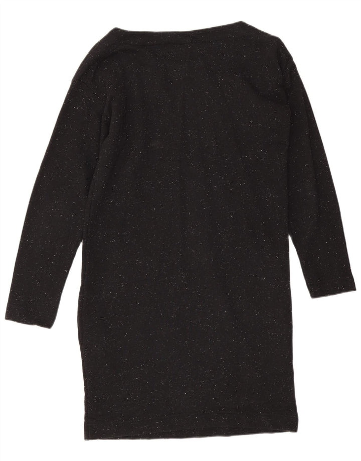 Jack Wills Womens Oversized Jumper Dress UK 10 Small Black Flecked