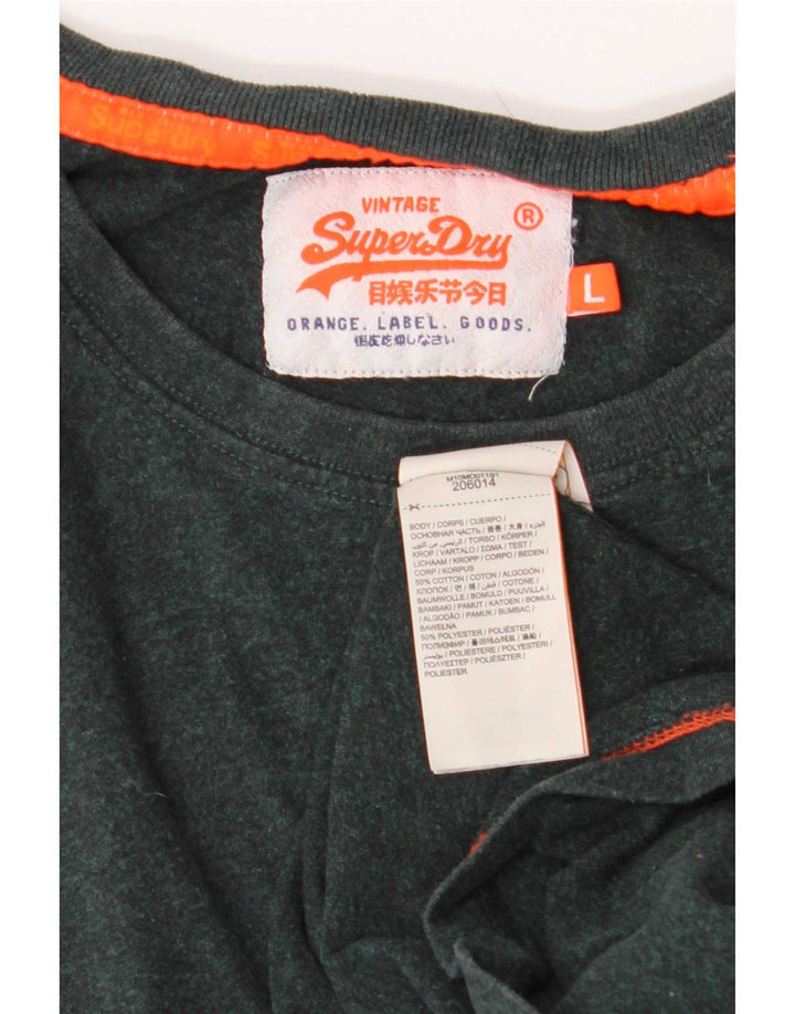 Superdry Mens T-Shirt Top Large Green Cotton