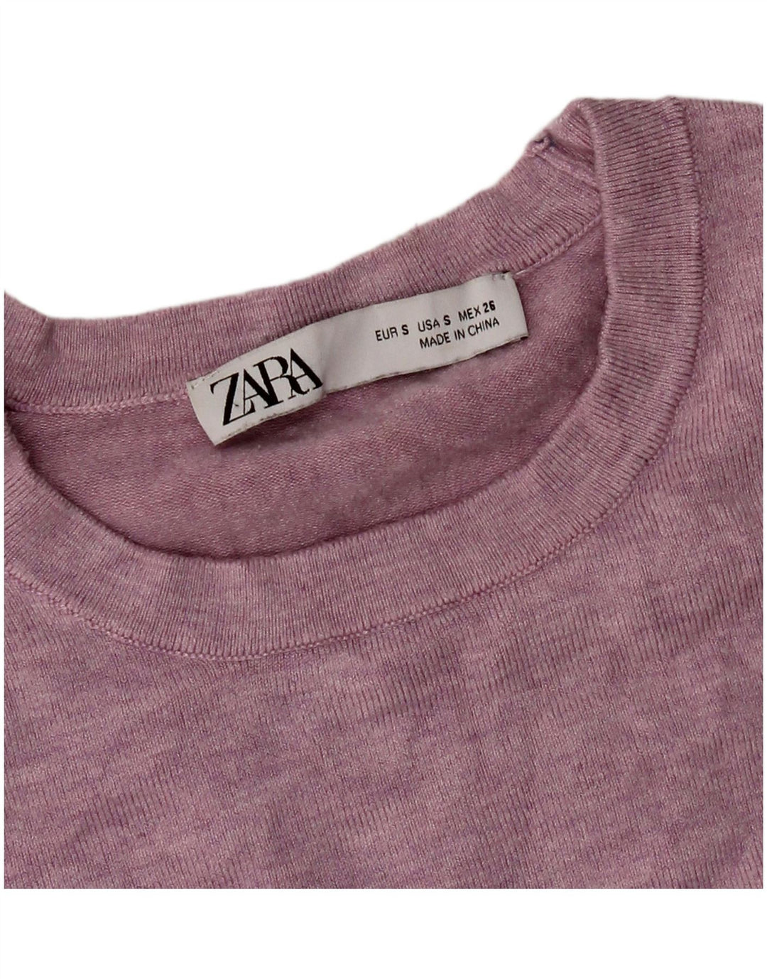 Zara Womens Crew Neck Jumper Sweater UK 8 Small Pink