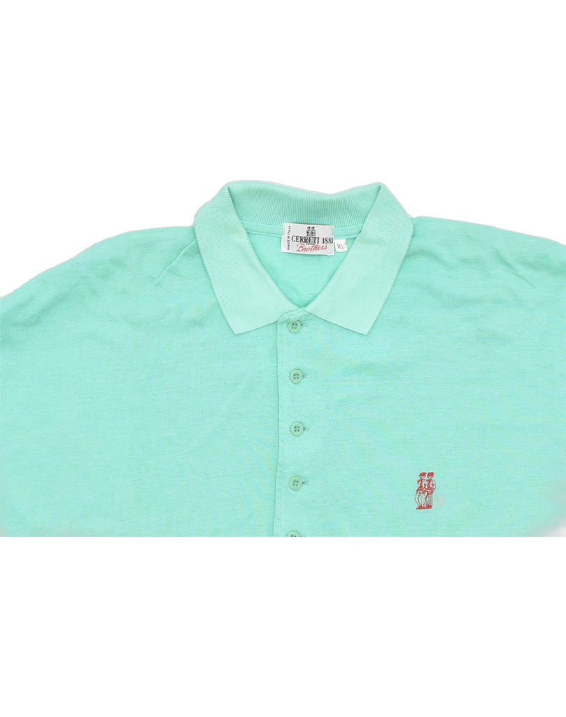 CERRUTI Mens Polo Shirt XL Green Cotton | Vintage | Thrift | Second-Hand | Used Clothing | Messina Hembry 