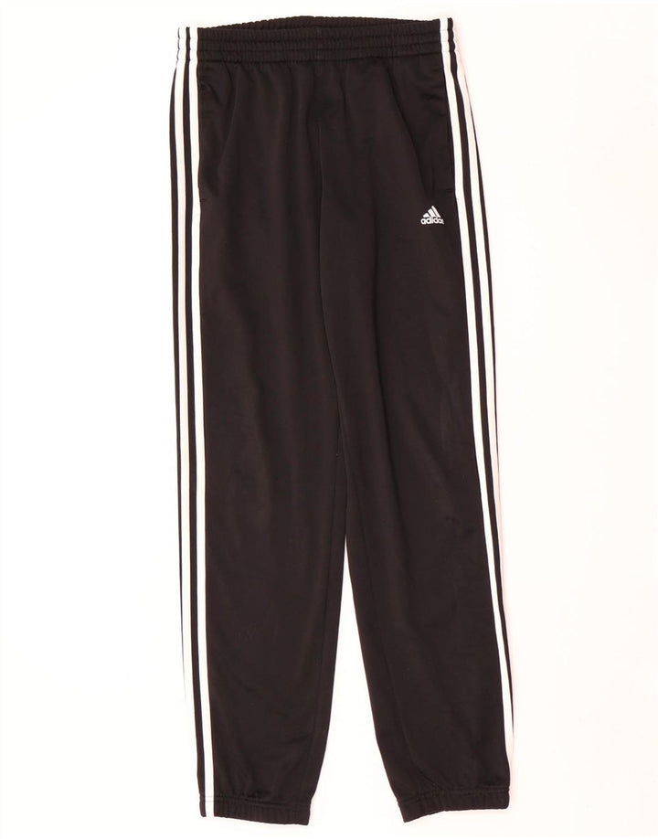 ADIDAS Boys Tracksuit Trousers Joggers 12-13 Years  Black Polyester