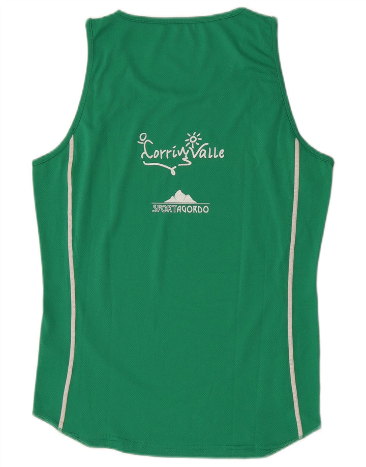 Asics Mens Graphic Vest Top Small Green Colourblock