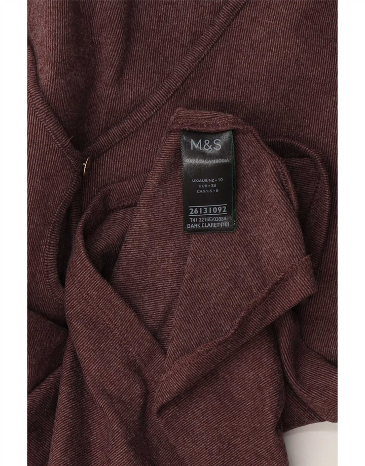 Marks & Spencer Womens Top Long Sleeve UK 10 Small Purple Polyester