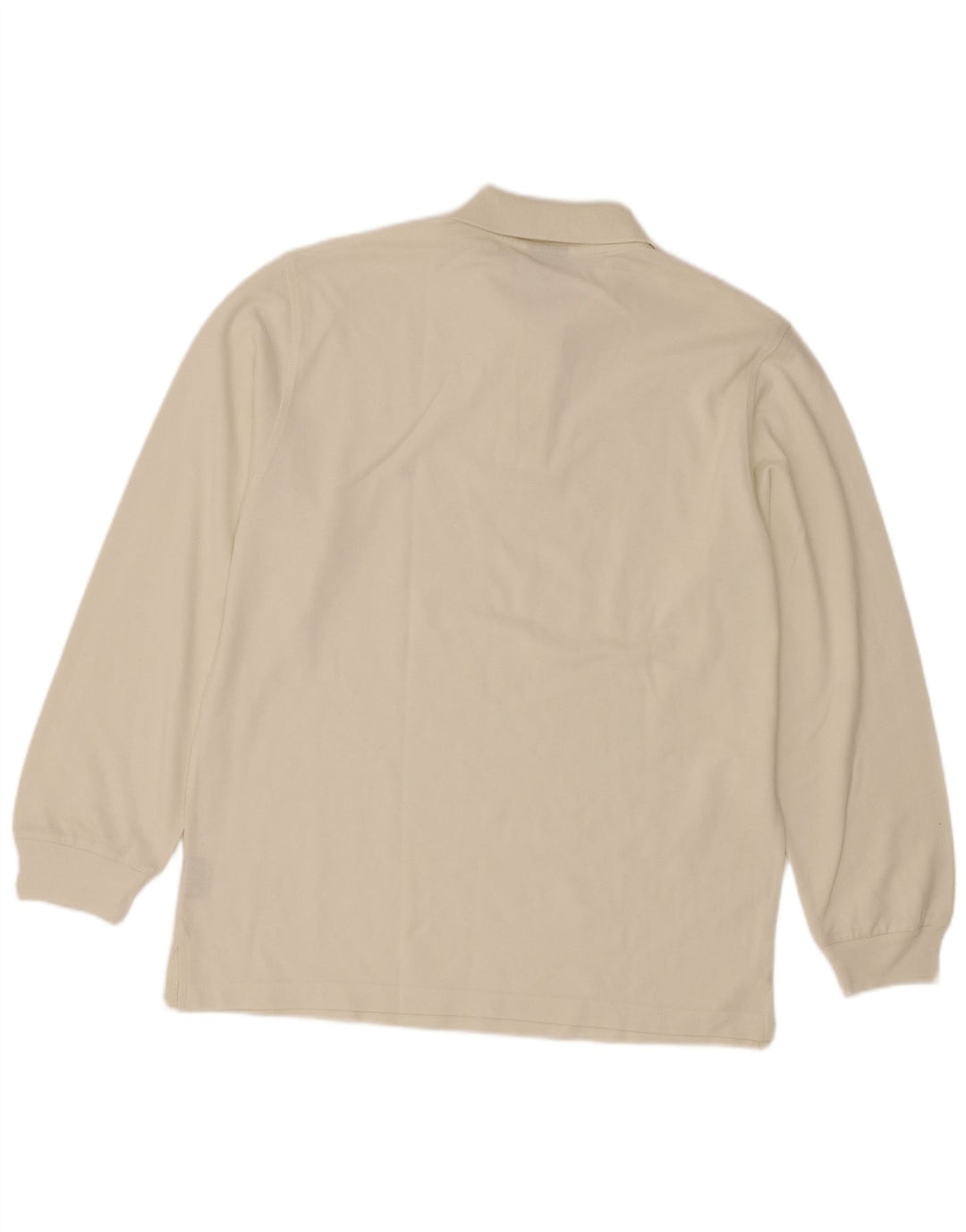 Invicta Mens Long Sleeve Polo Shirt Medium Beige Cotton