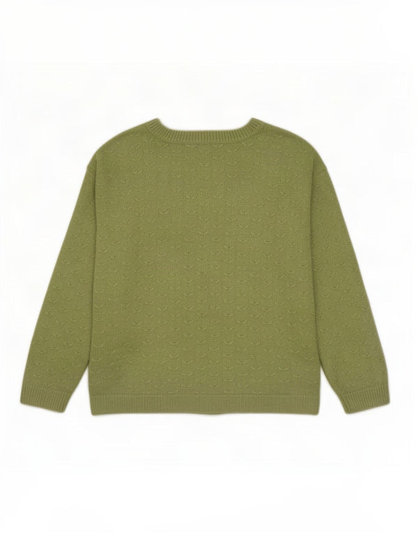 Fat Face Womens Oversized Crew Neck Jumper Sweater UK 12 Medium Green