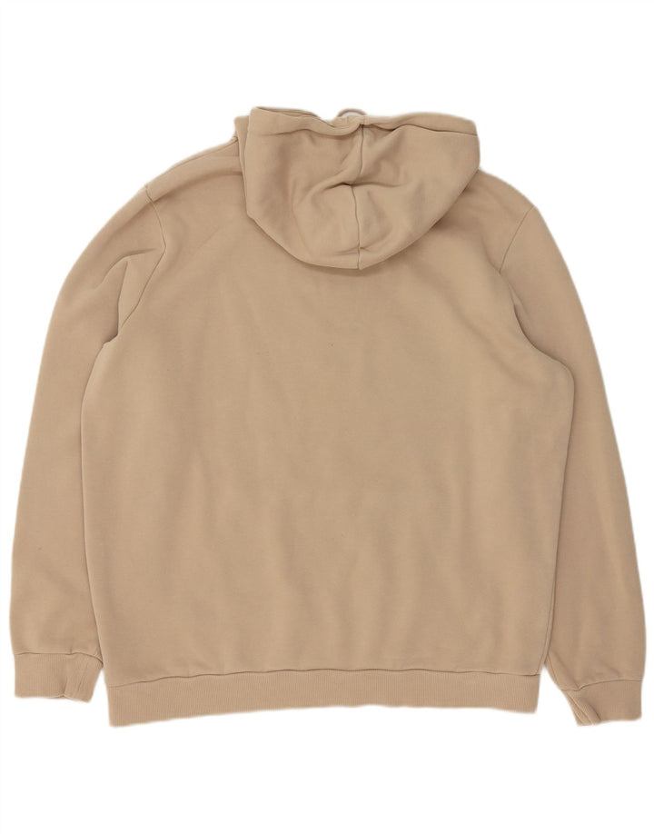 Puma Mens Graphic Hoodie Jumper Large Beige Cotton