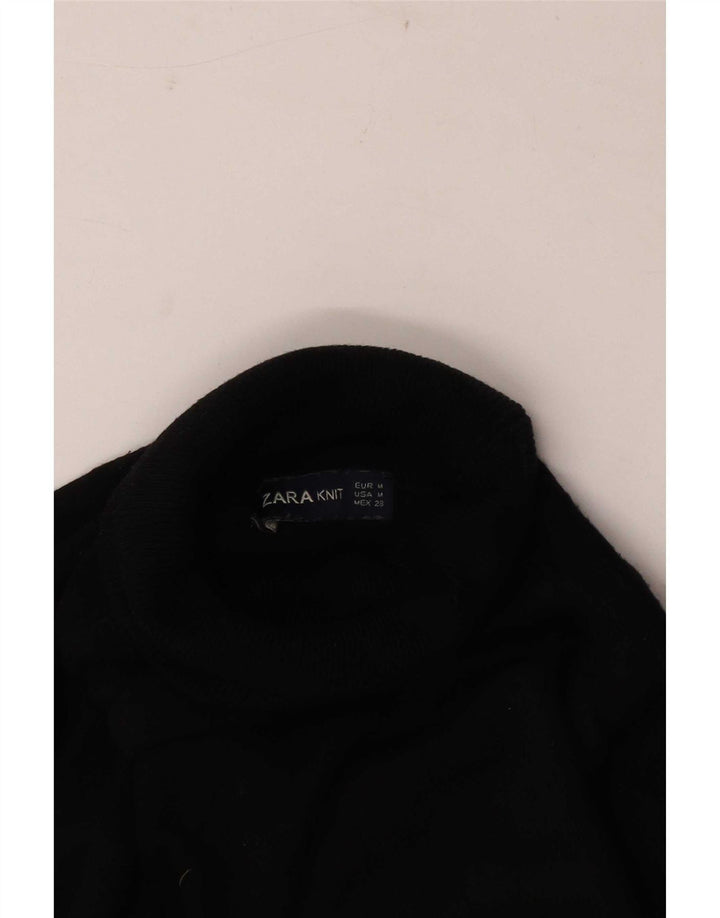 Zara Womens Roll Neck Jumper Sweater UK 14 Medium Black