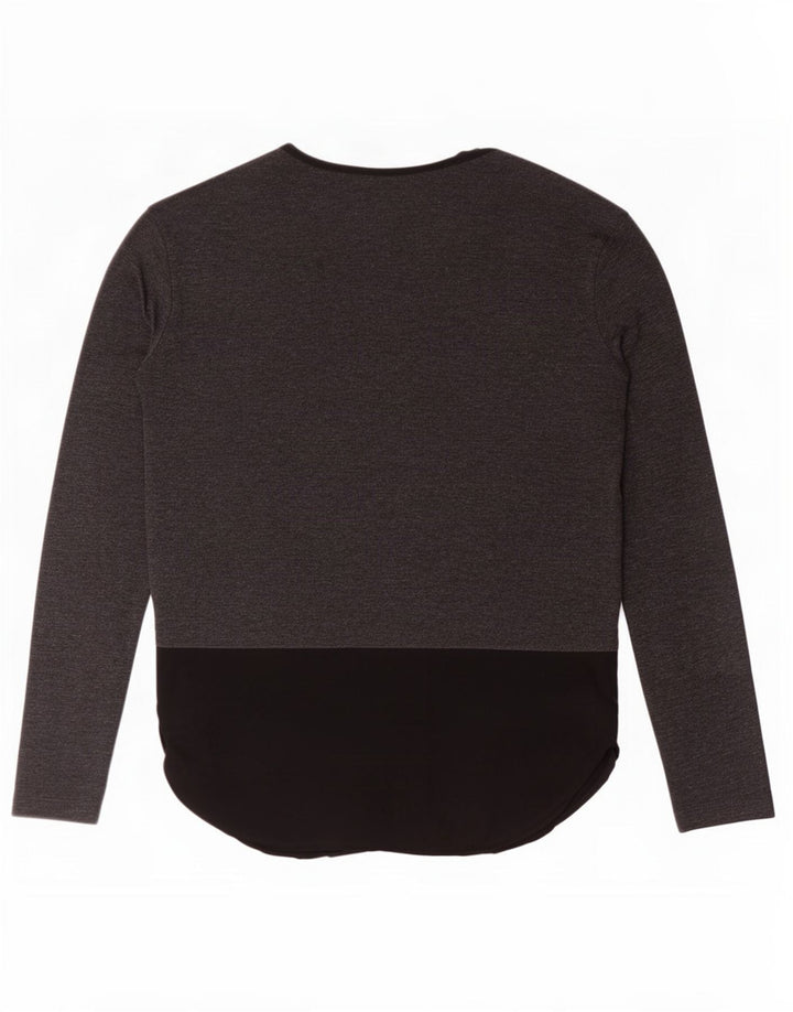 Zara Womens Top Long Sleeve UK 16 Large Grey Colourblock Polyester