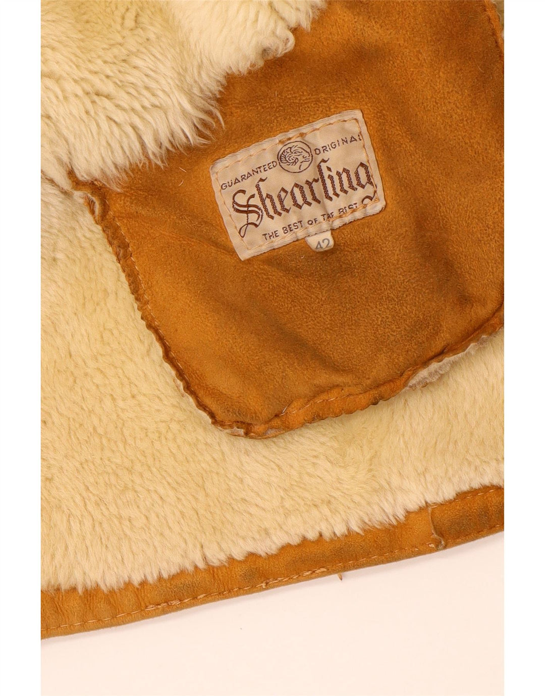 Vintage Womens Oversized Shearling Jacket IT 42 Medium Brown Shearling