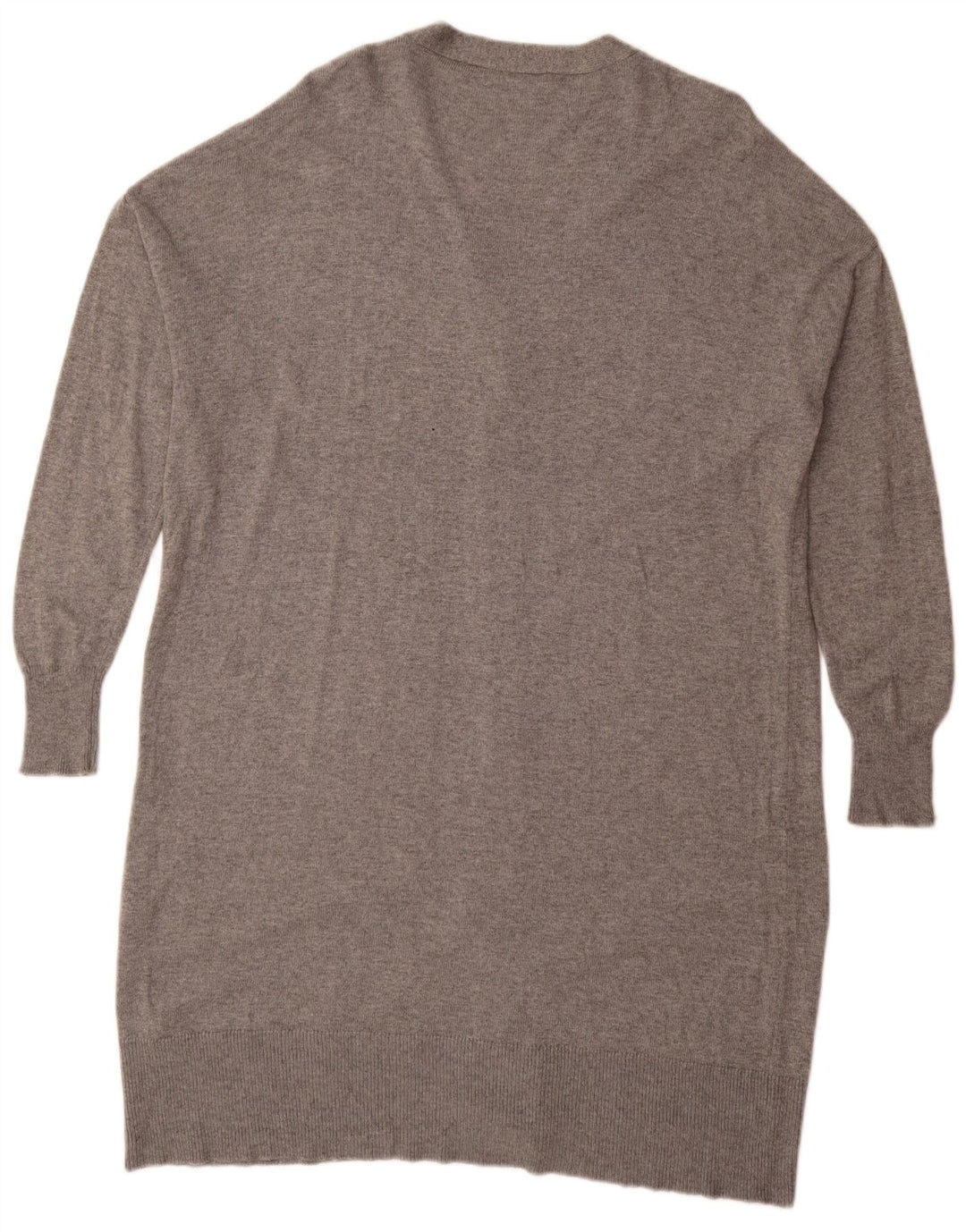 Zara Womens Longline Oversized Cardigan Sweater UK 14 Medium Grey Flecked