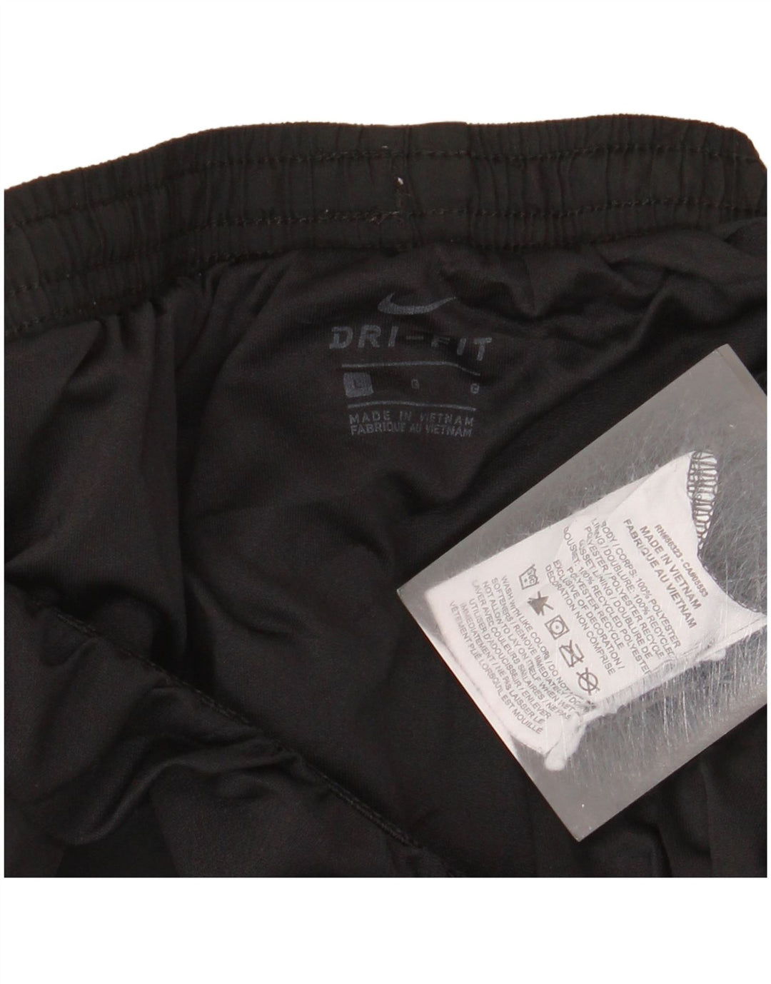 Nike Womens Dri Fit Sport Shorts UK 14 Large  Black Colourblock Polyester