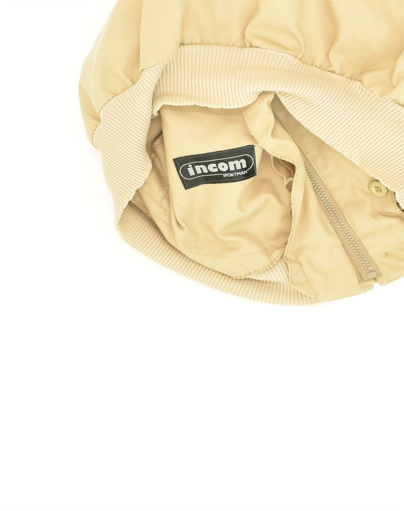 INCOM Mens Bomber Jacket IT 50 Large Beige Cotton | Vintage Incom | Thrift | Second-Hand Incom | Used Clothing | Messina Hembry 