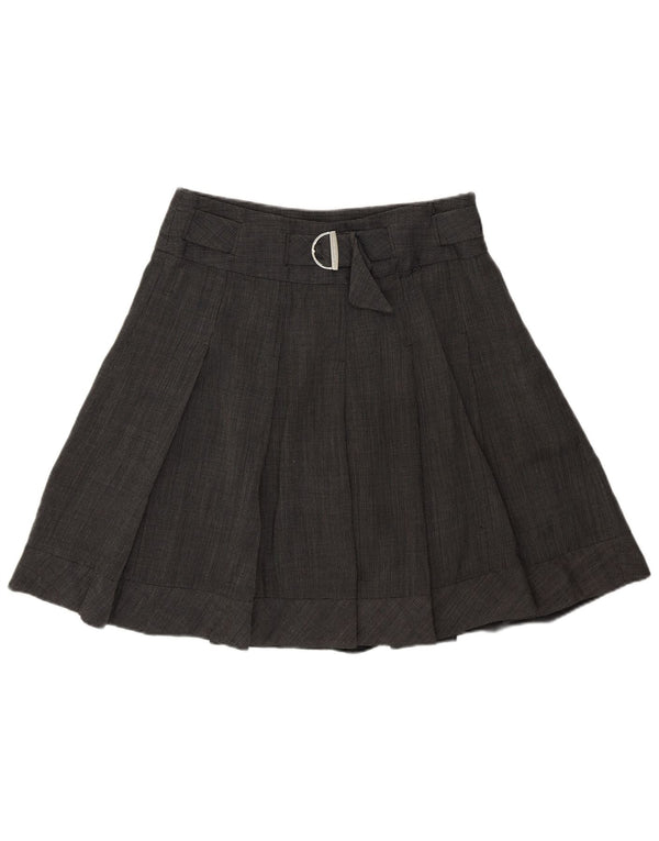 Karen Millen Womens Pleated Skirt UK 12 Medium W30  Grey Wool