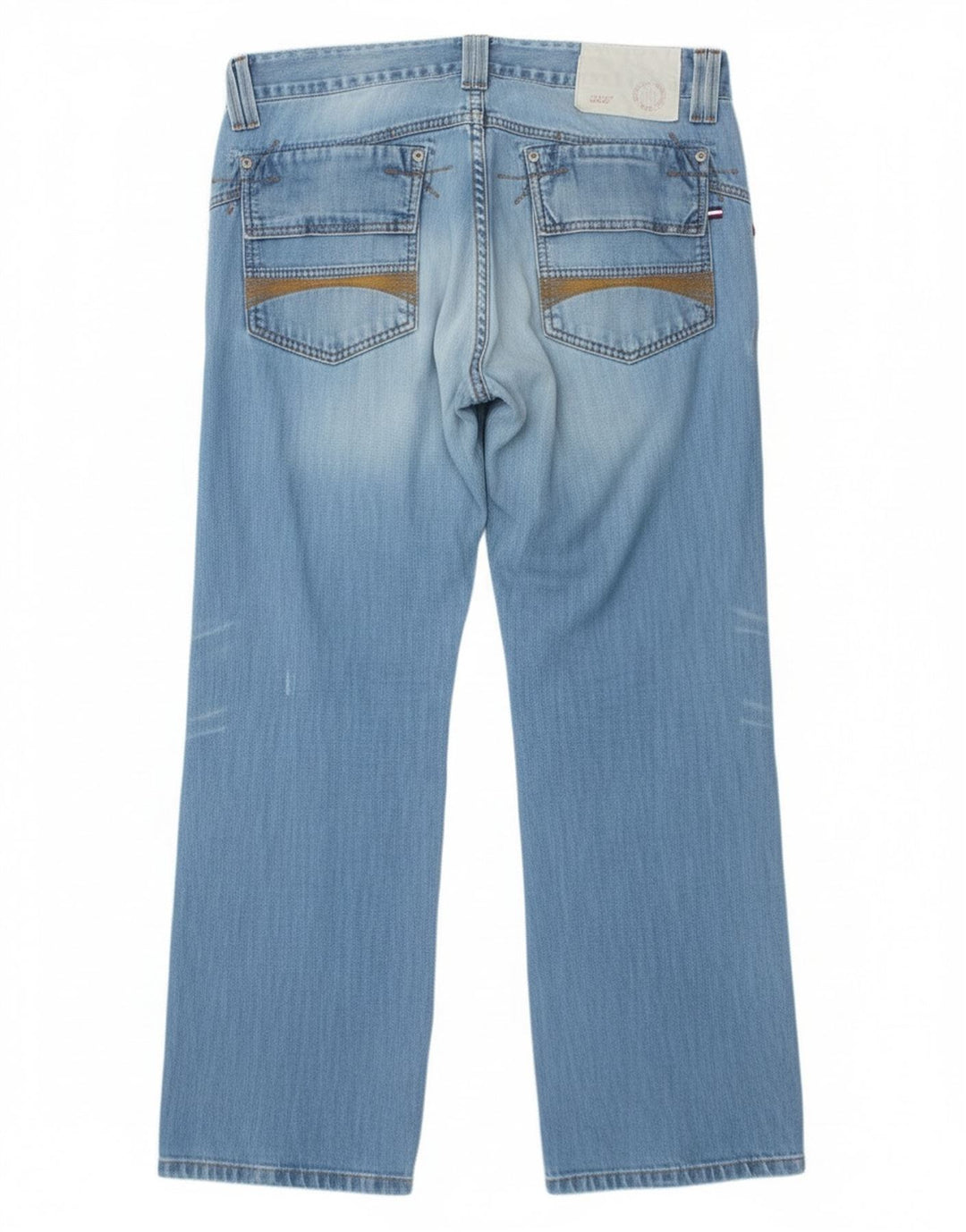 Tommy Hilfiger Womens Distressed Straight Jeans W32 L30 Blue Cotton
