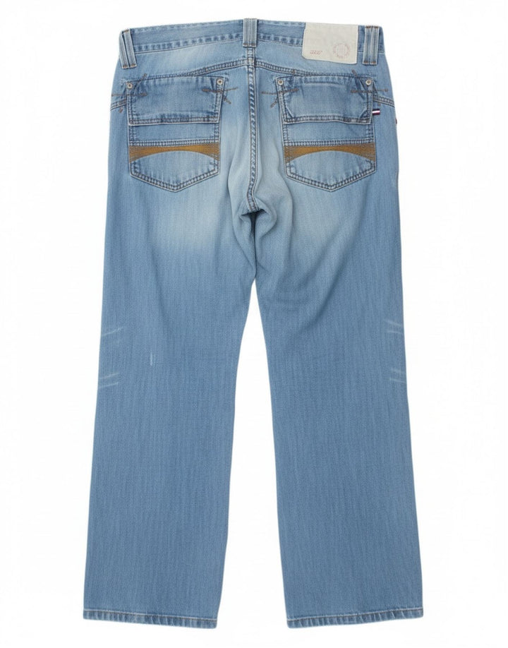 Tommy Hilfiger Womens Distressed Straight Jeans W32 L30 Blue Cotton