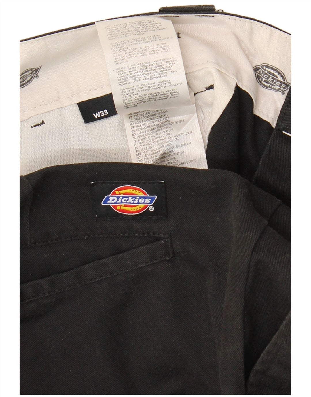 Dickies Mens Slim Fit Chino Shorts W33 Large  Black Polyester