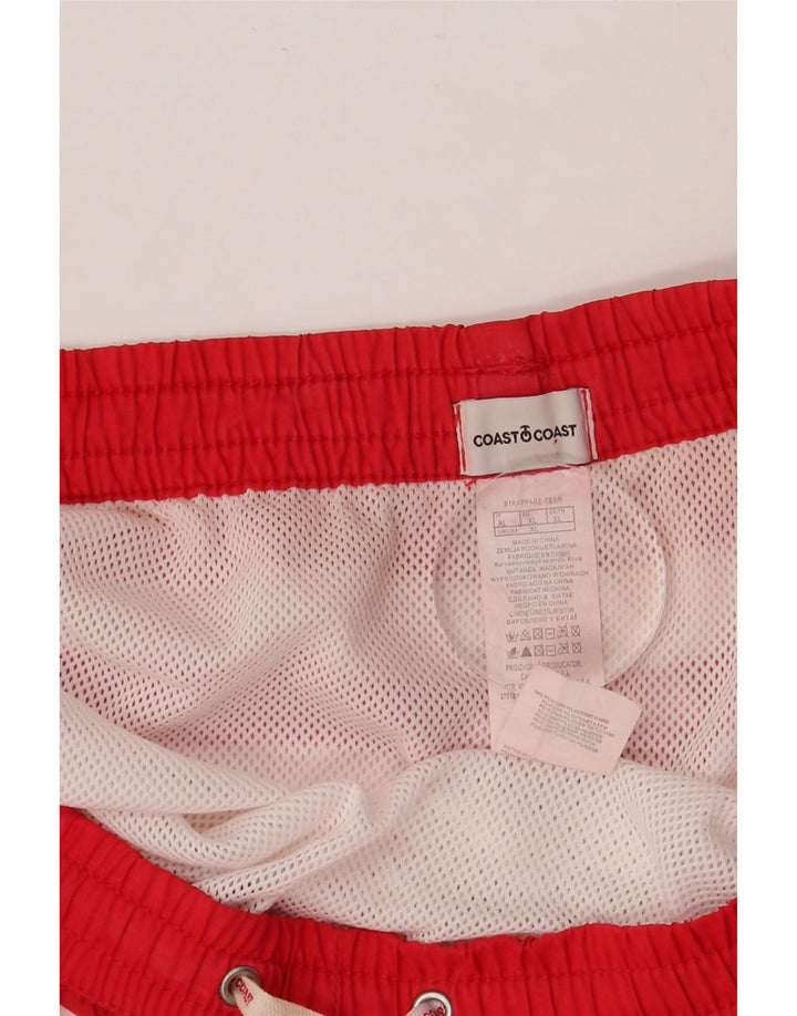 COAST Womens Swimming Shorts UK 18 XL Red Striped Polyester