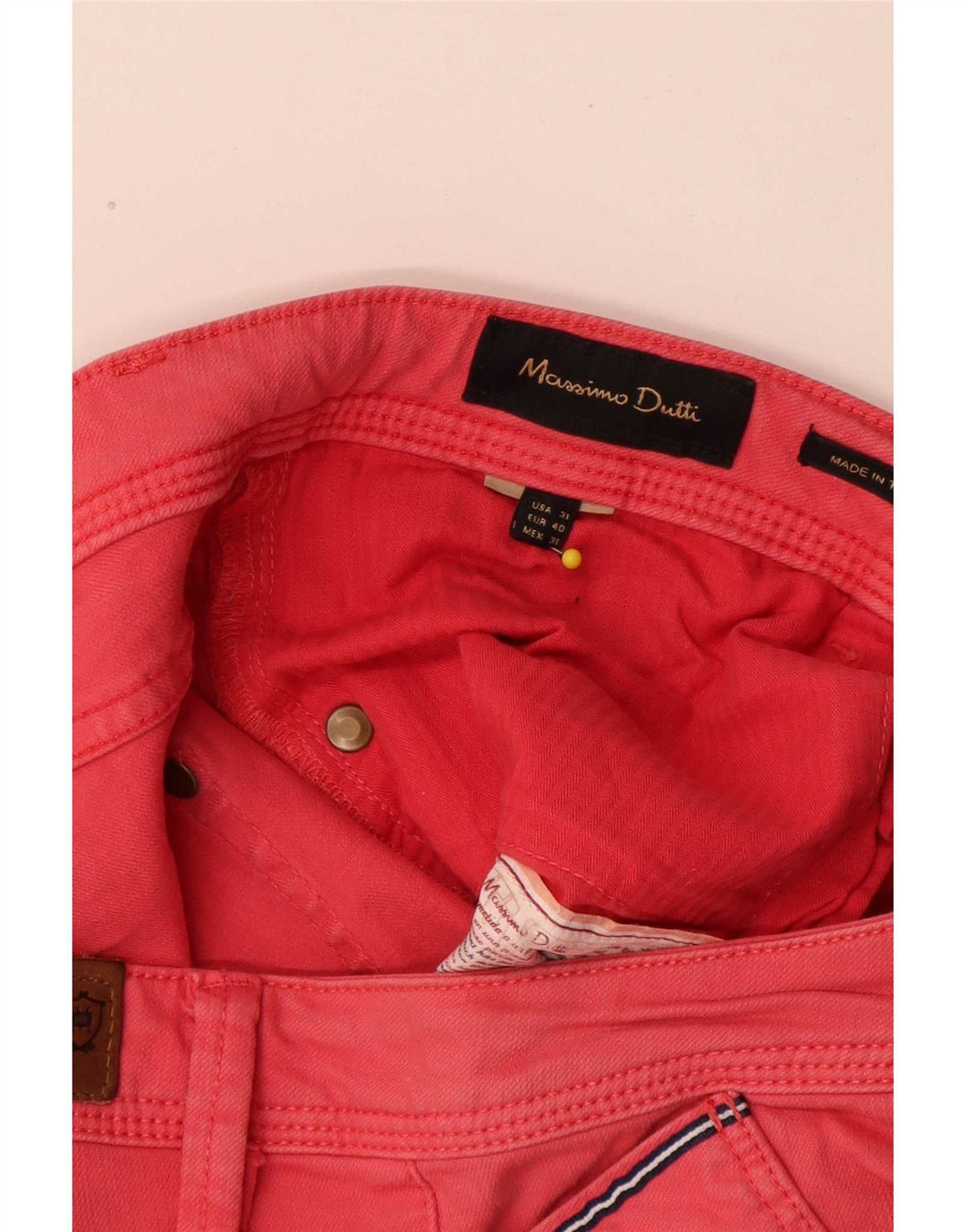 Massimo Dutti Mens Slim Jeans EU 40 Medium W31 L30 Pink