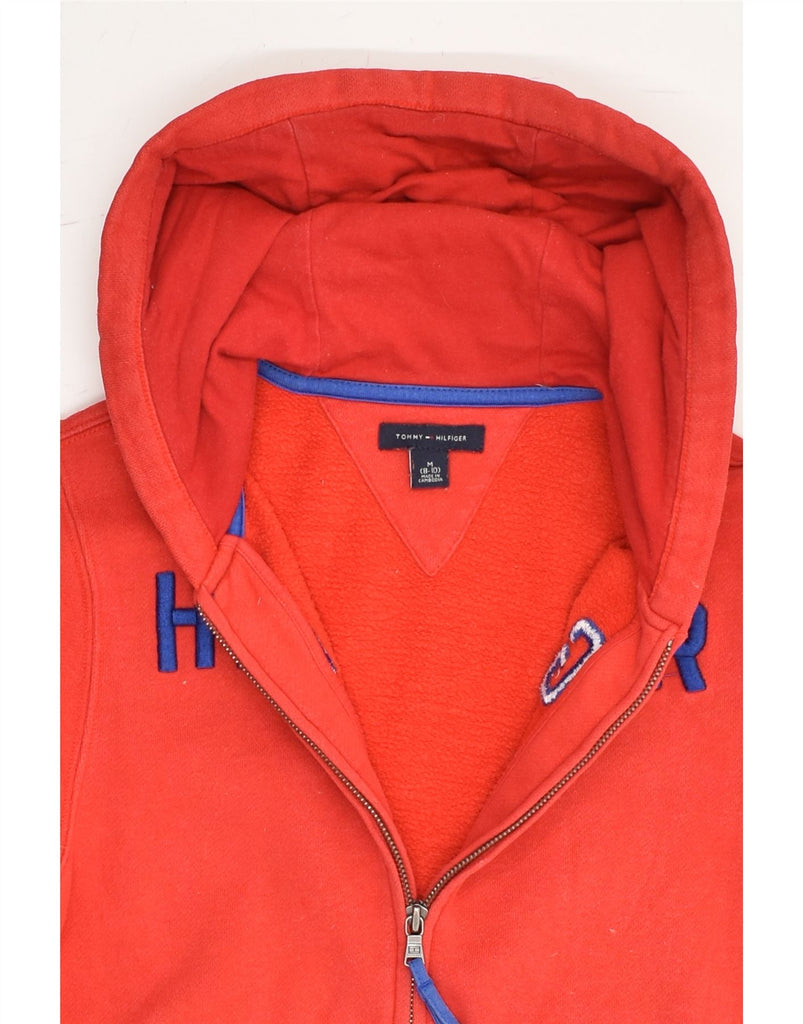 TOMMY HILFIGER Girls Graphic Zip Hoodie Sweater 8-9 Years Medium Red | Vintage Tommy Hilfiger | Thrift | Second-Hand Tommy Hilfiger | Used Clothing | Messina Hembry 