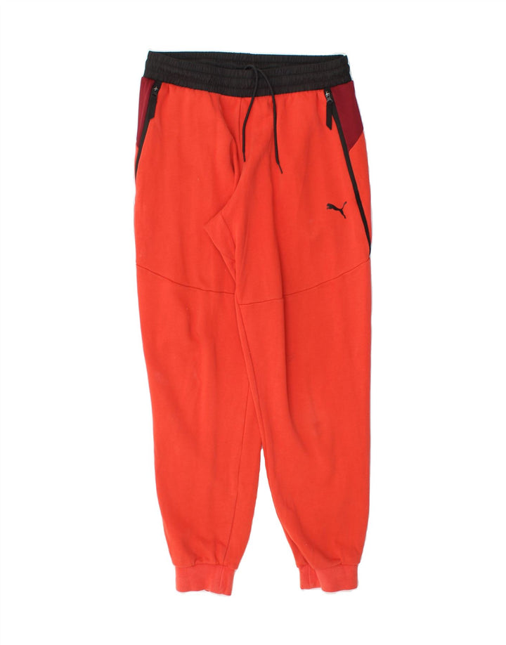 PUMA Mens Tracksuit Trousers Joggers Medium  Orange Colourblock Cotton Vintage Puma and Second-Hand Puma from Messina Hembry 