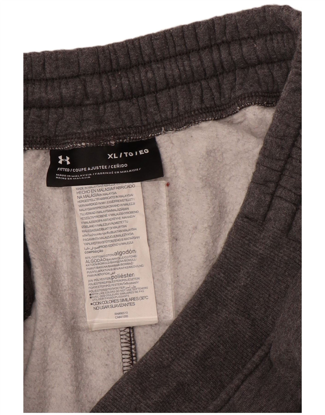 Under Armour Mens Fitted Tracksuit Trousers Joggers XL Grey Cotton