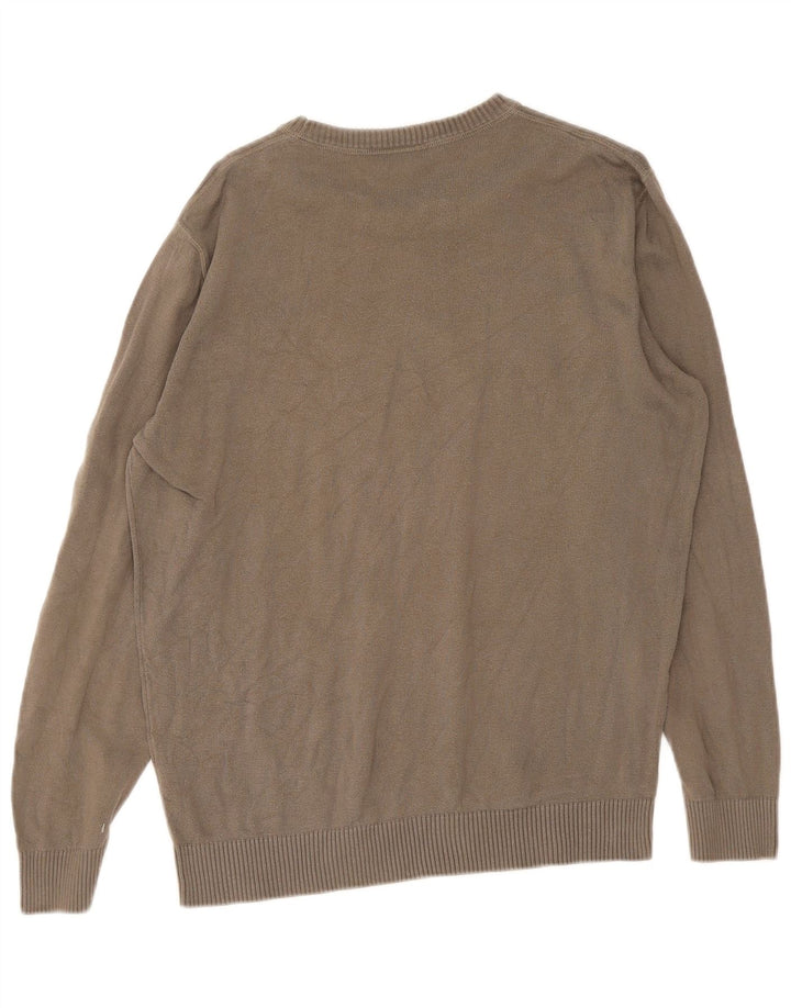Lacoste Mens Crew Neck Jumper Sweater Size 5 Large Khaki