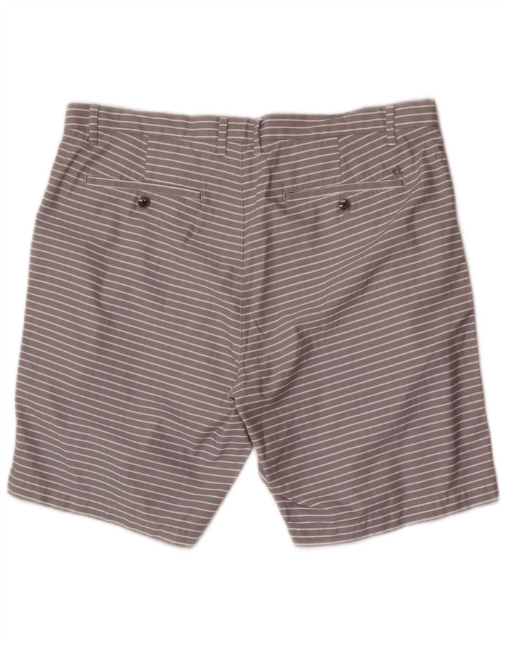 Calvin Klein Mens Chino Shorts W36 Large Grey Striped Cotton