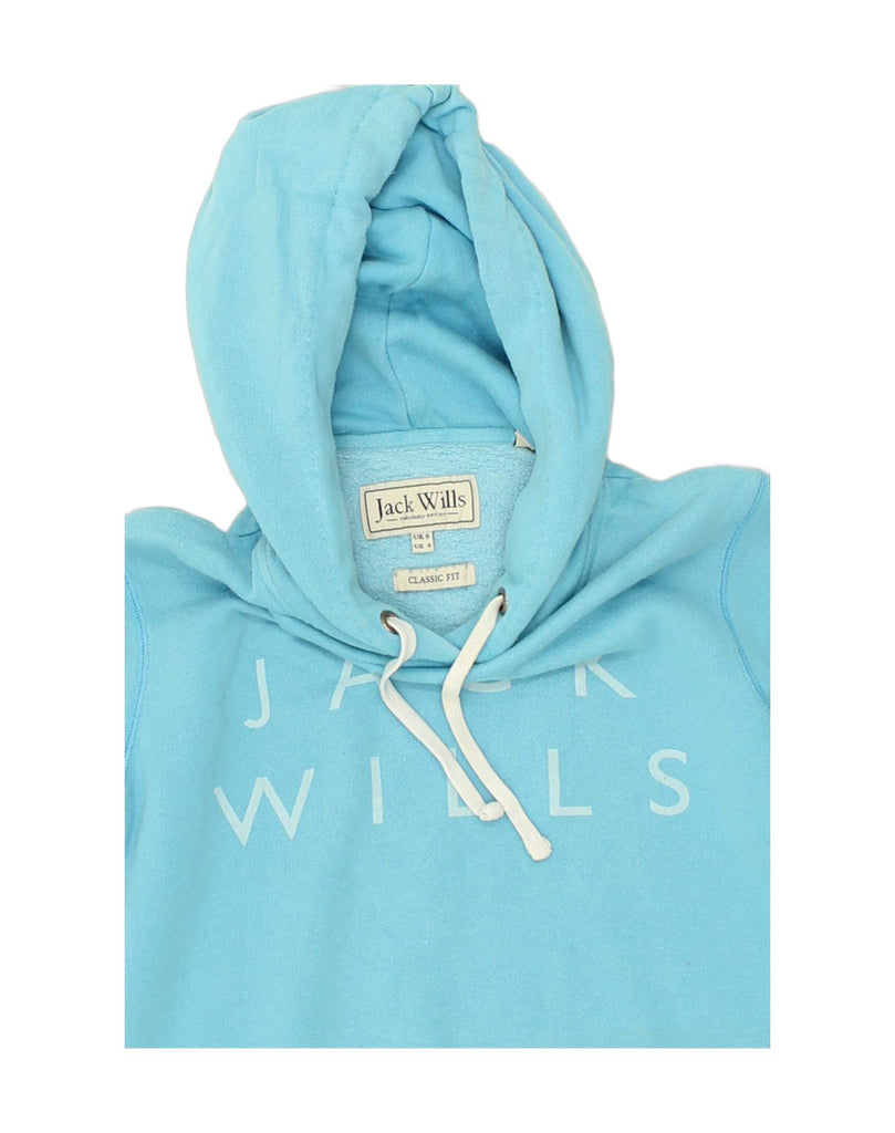 JACK WILLS Womens Classic Fit Hoodie Jumper UK 8 Small Blue Cotton | Vintage Jack Wills | Thrift | Second-Hand Jack Wills | Used Clothing | Messina Hembry 