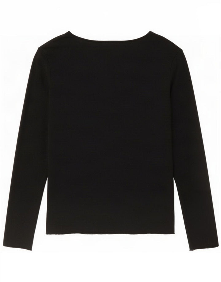 Zara Womens Top Long Sleeve UK 10 Small Black