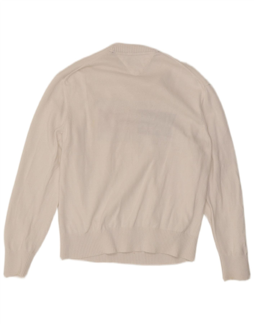 Tommy Hilfiger Mens Graphic Crew Neck Jumper Sweater Small White Cotton