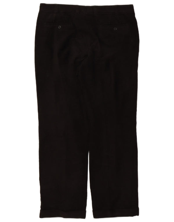 Massimo Dutti Mens Straight Suit Trousers EU 46 XL W36 L31 Black Cotton