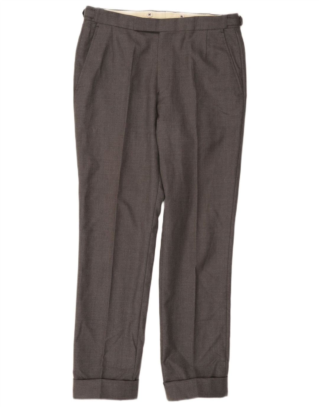 GIEVES & HAWKES Mens Straight Suit Trousers W32 L30 Grey Wool